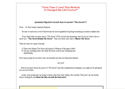 The Secret Behind The Sercet