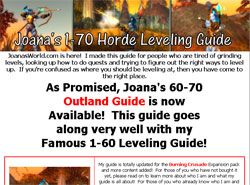 Joanas 1-70 Horde Power Leveling Guide For World Of Warcraft