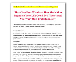 How to Start Your Own Craft Business