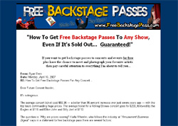 Free Backstage Passes