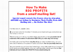 How To Make BIG PROFITS from a small mailing list!