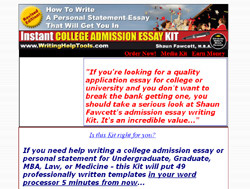 Instant College Admission Essay Kit